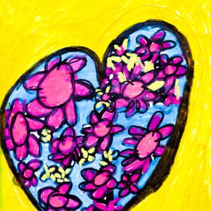Kathleen Artwork Heart with Flower Inside.